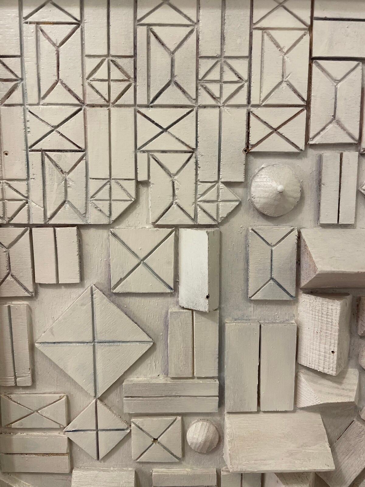 Geschnitztes Holz Abstrakte Geometrische Komposition von André Pailler (Moderne der Mitte des Jahrhunderts) im Angebot