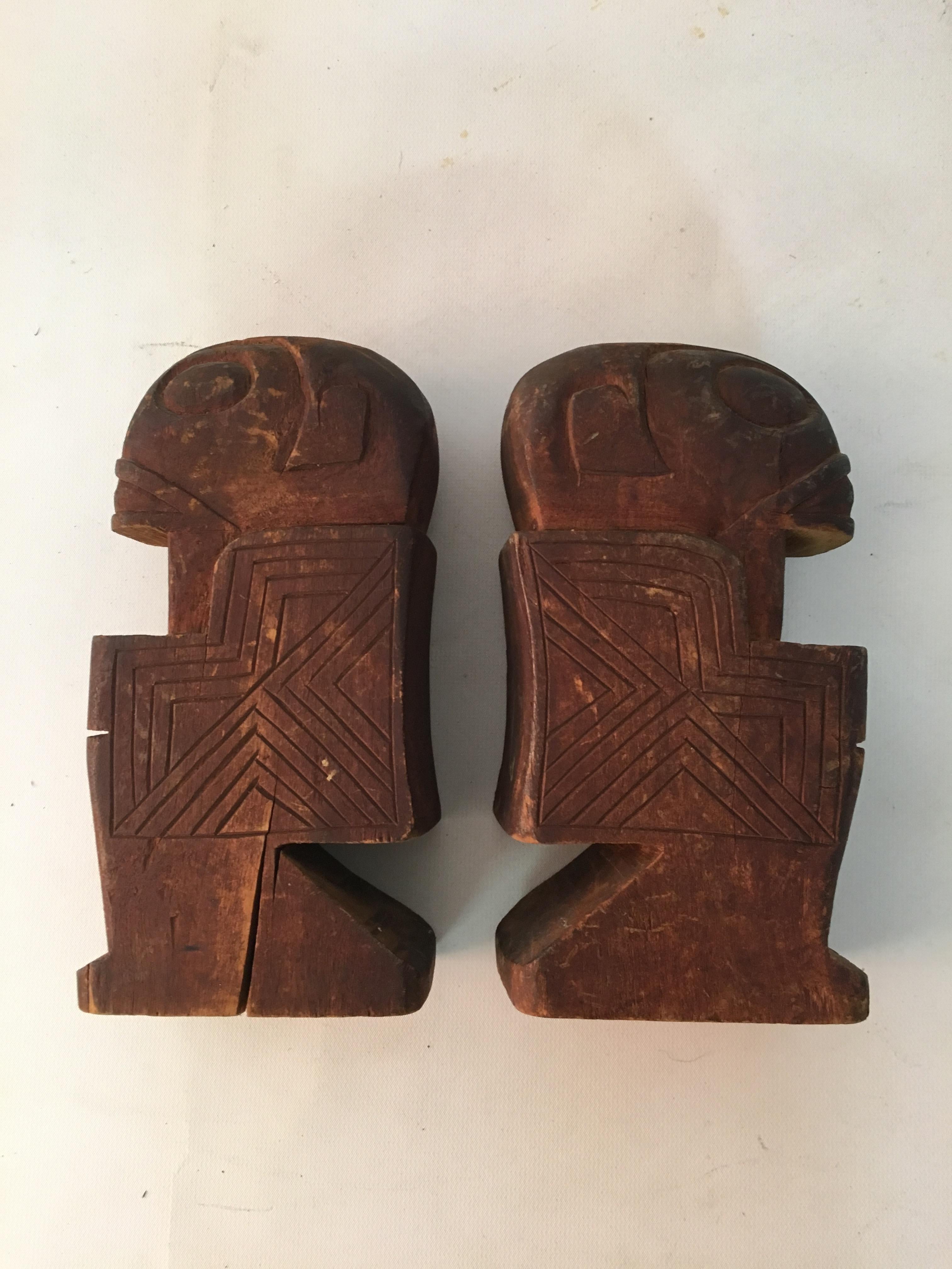 Early Carved Wood Marquesas Islands Votive Figures 1