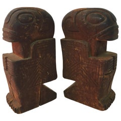 Early Carved Wood Marquesas Islands Votive Figures