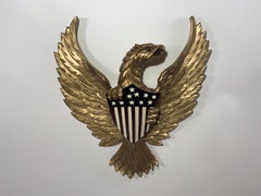 Carved Wood American Eagle with Gold Finish
