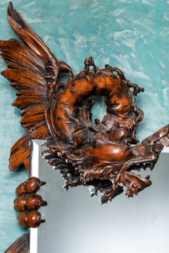 Carved Wood and Crystal Mirror, France, Late 19th Century