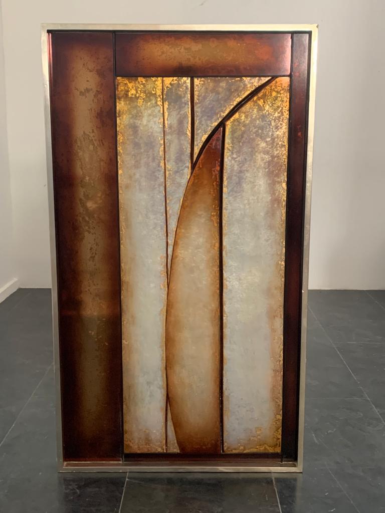 Carved wood and resin panel, 1980s For Sale 1