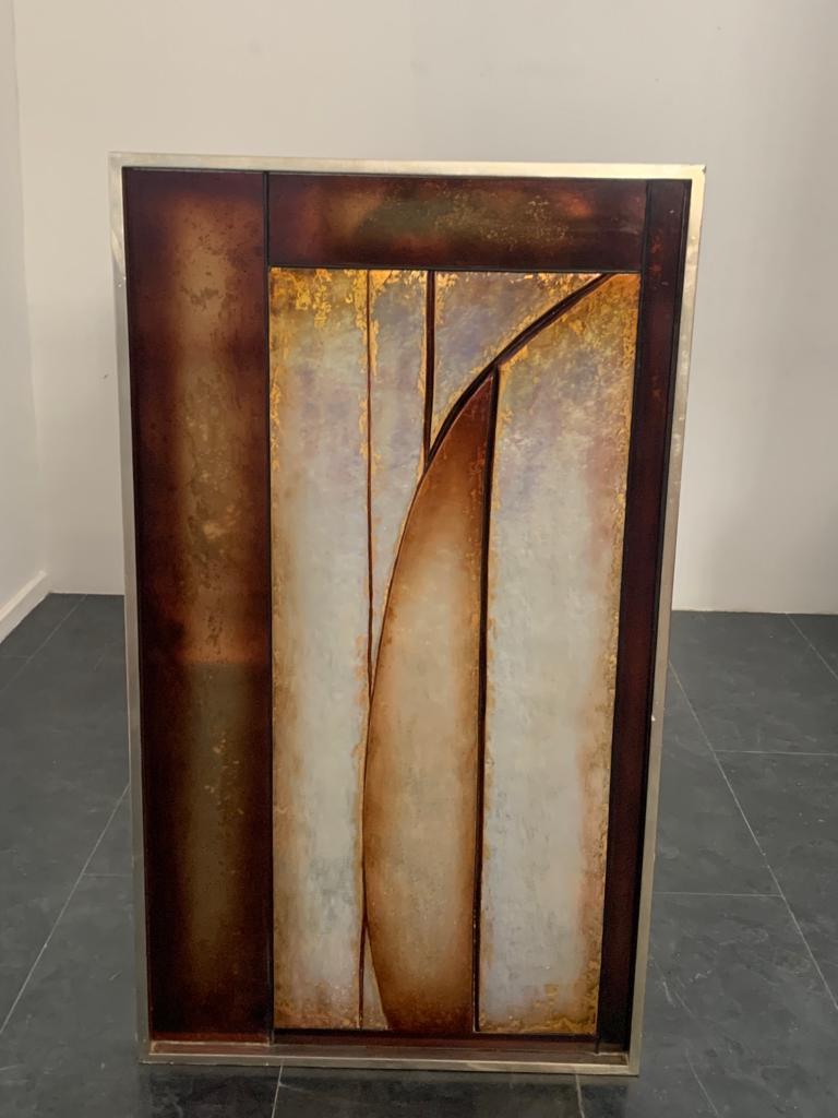 Carved wood and resin panel, 1980s For Sale 2