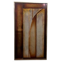 Vintage Carved wood and resin panel, 1980s