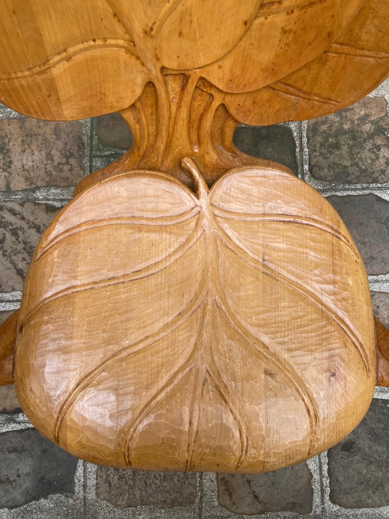Fauteuil en bois sculpté de Bartolozzi E Maioli, années 1970, Italie en vente 1