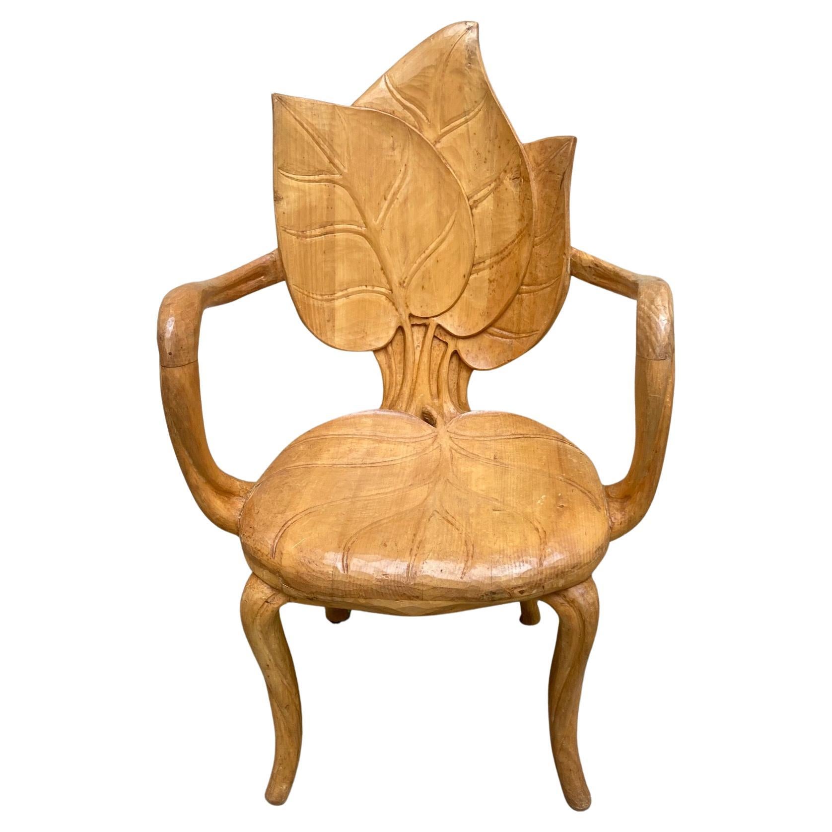 Carved-Wood Armchair by Bartolozzi E Maioli, 1970's, Italy