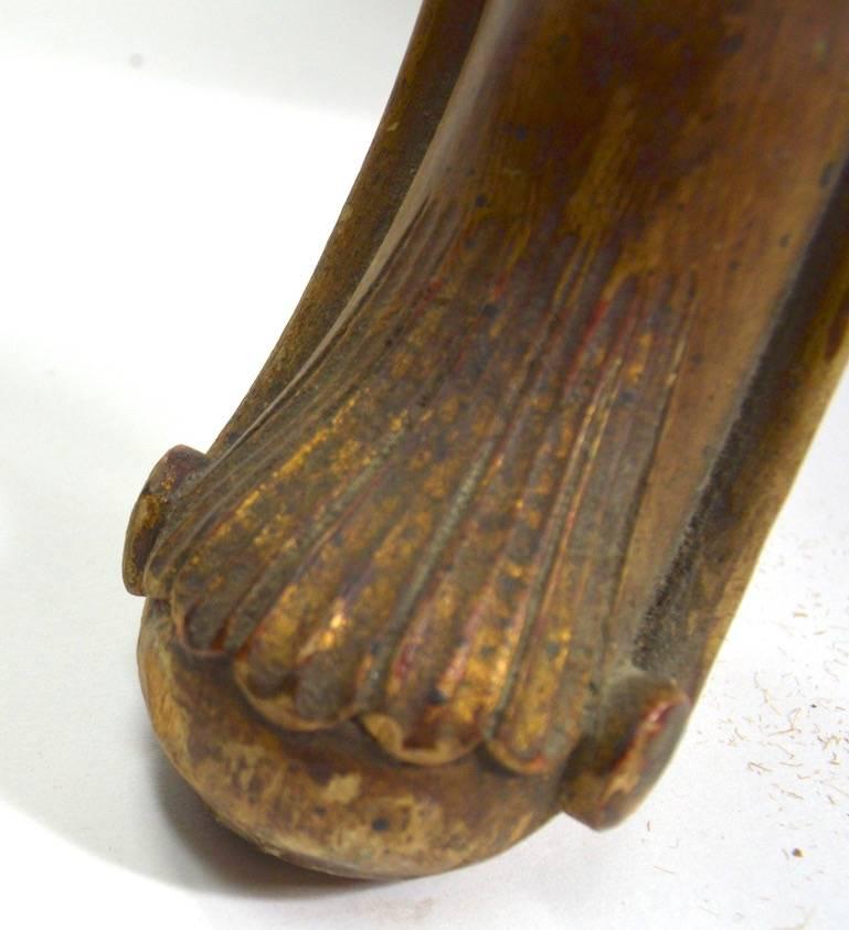 Panchina in Wood intagliato con gambe a cabriola in vendita 3