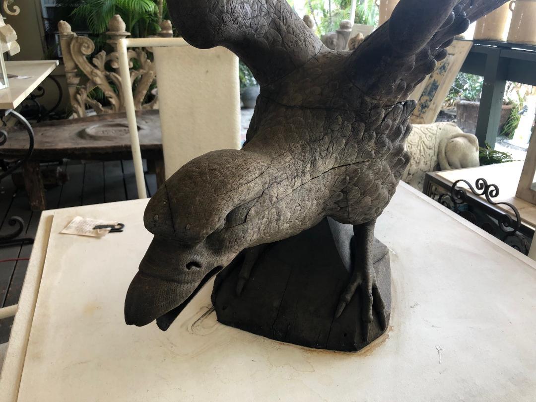 Carved Wood Black Forest Eagle In Excellent Condition For Sale In Washington, DC