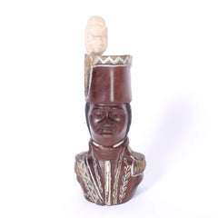 Buste en bois sculpté de Toussaint Louverture