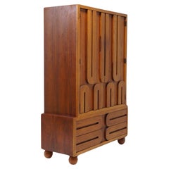 Carved Wood Cabinet by Lane, 1970s