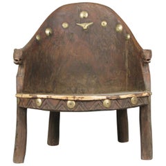 Carved Wood Chief's Chair from Nagaland, India