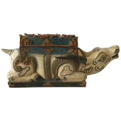 Carved Wood Chinese Ox Box