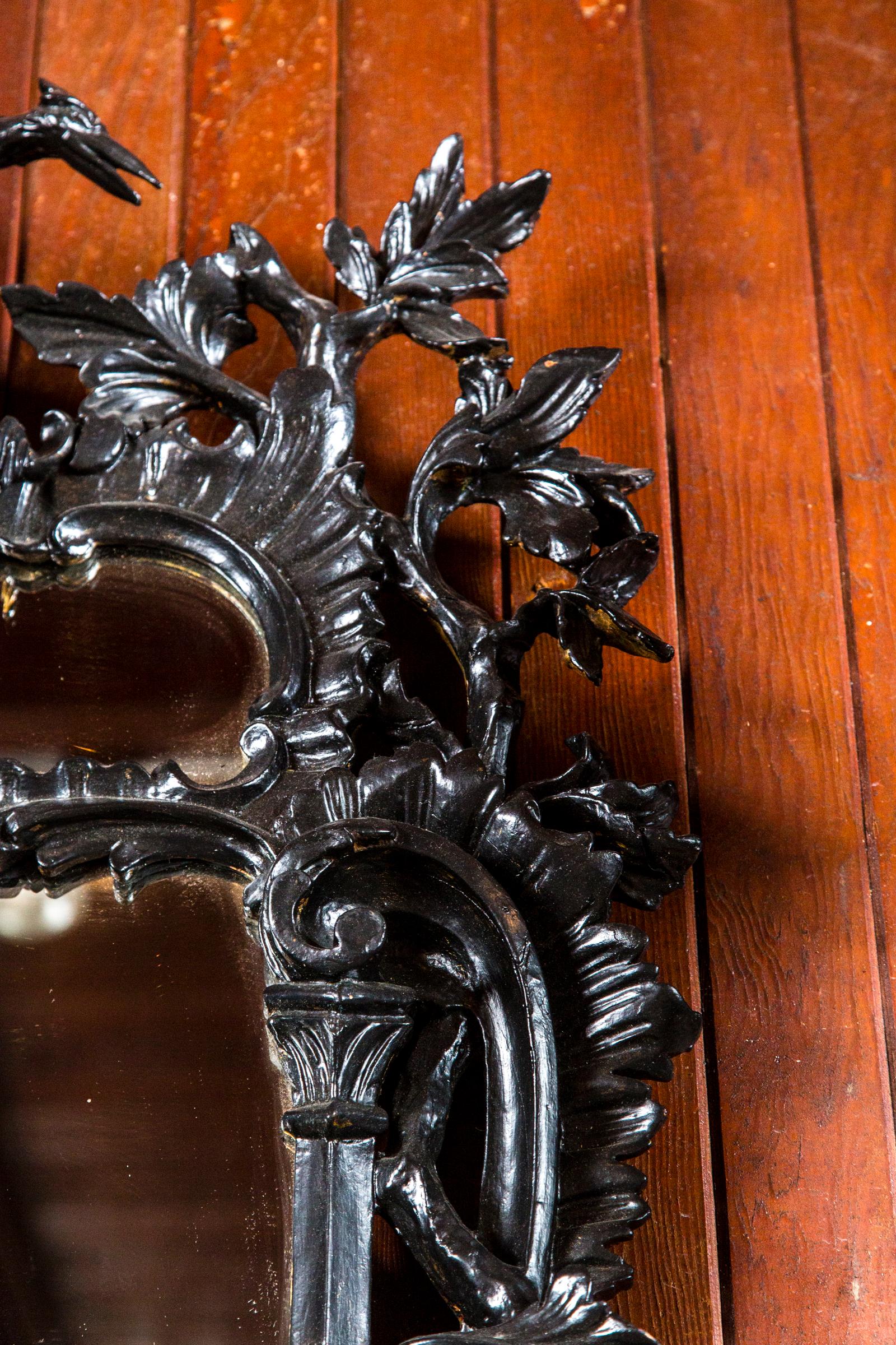 Carved Wood Chinoiserie Mirror 4