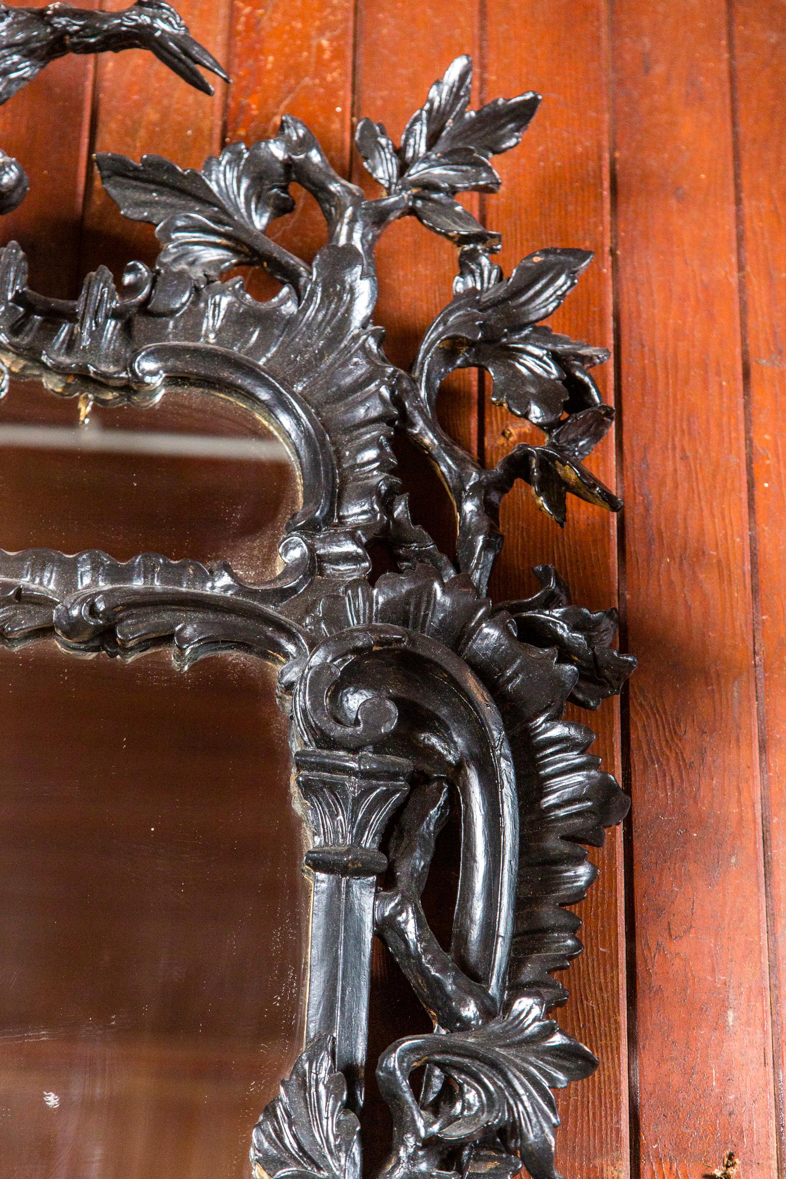 Carved Wood Chinoiserie Mirror 3