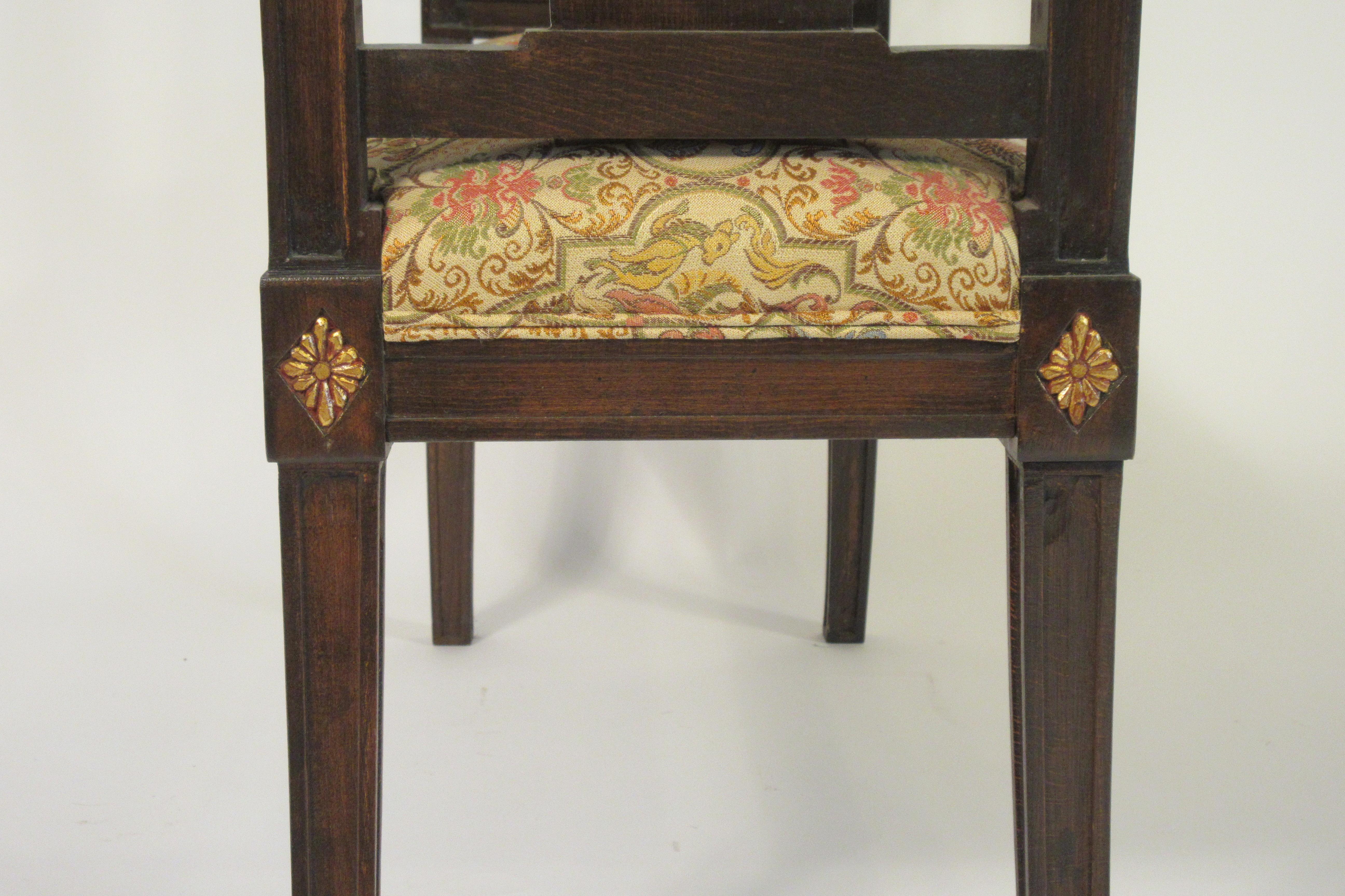 Carved Wood Classical Bench with Gilt Accents For Sale 7