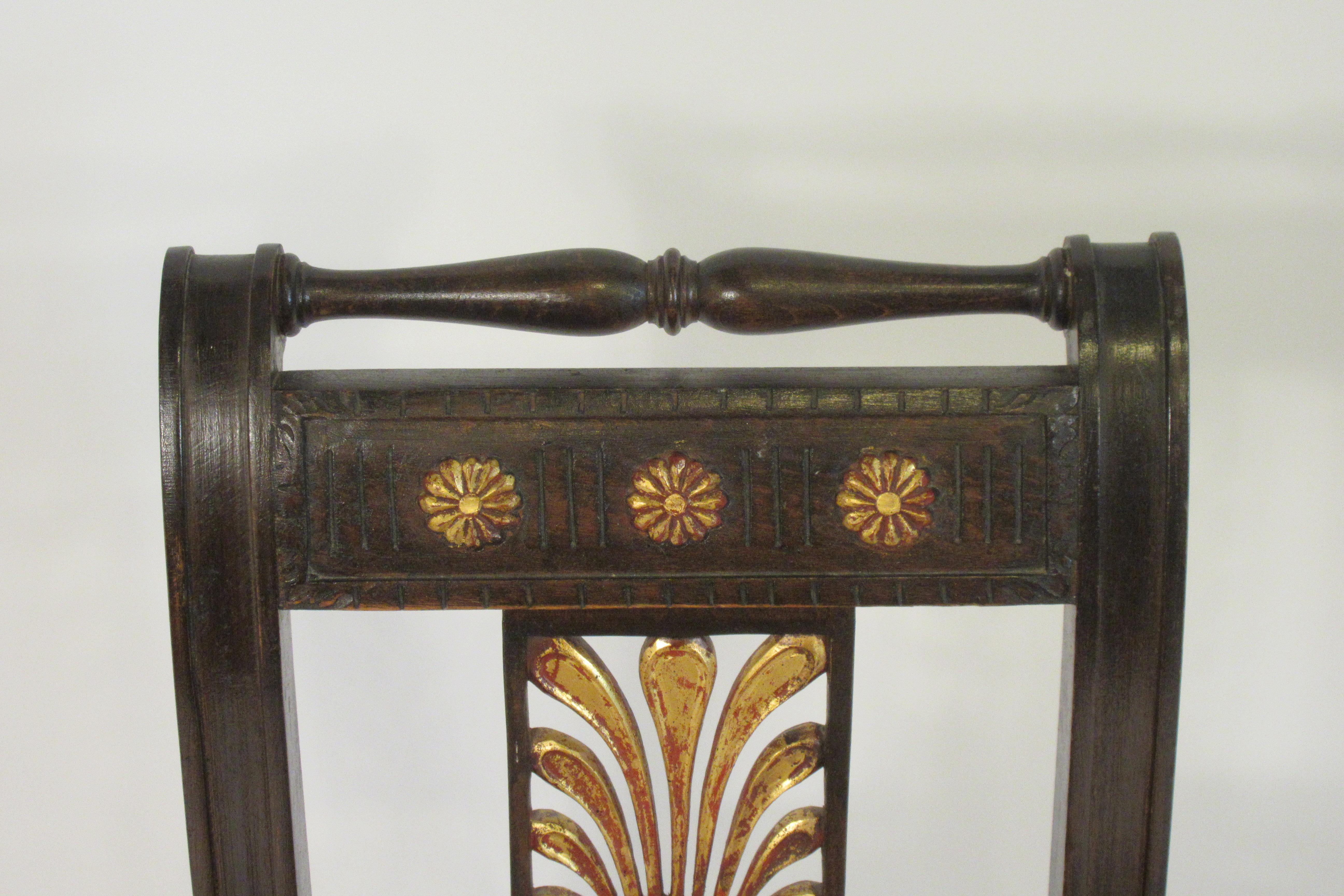 Carved Wood Classical Bench with Gilt Accents For Sale 3