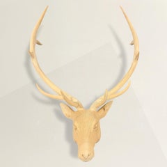 Carved Wood Elk Mount