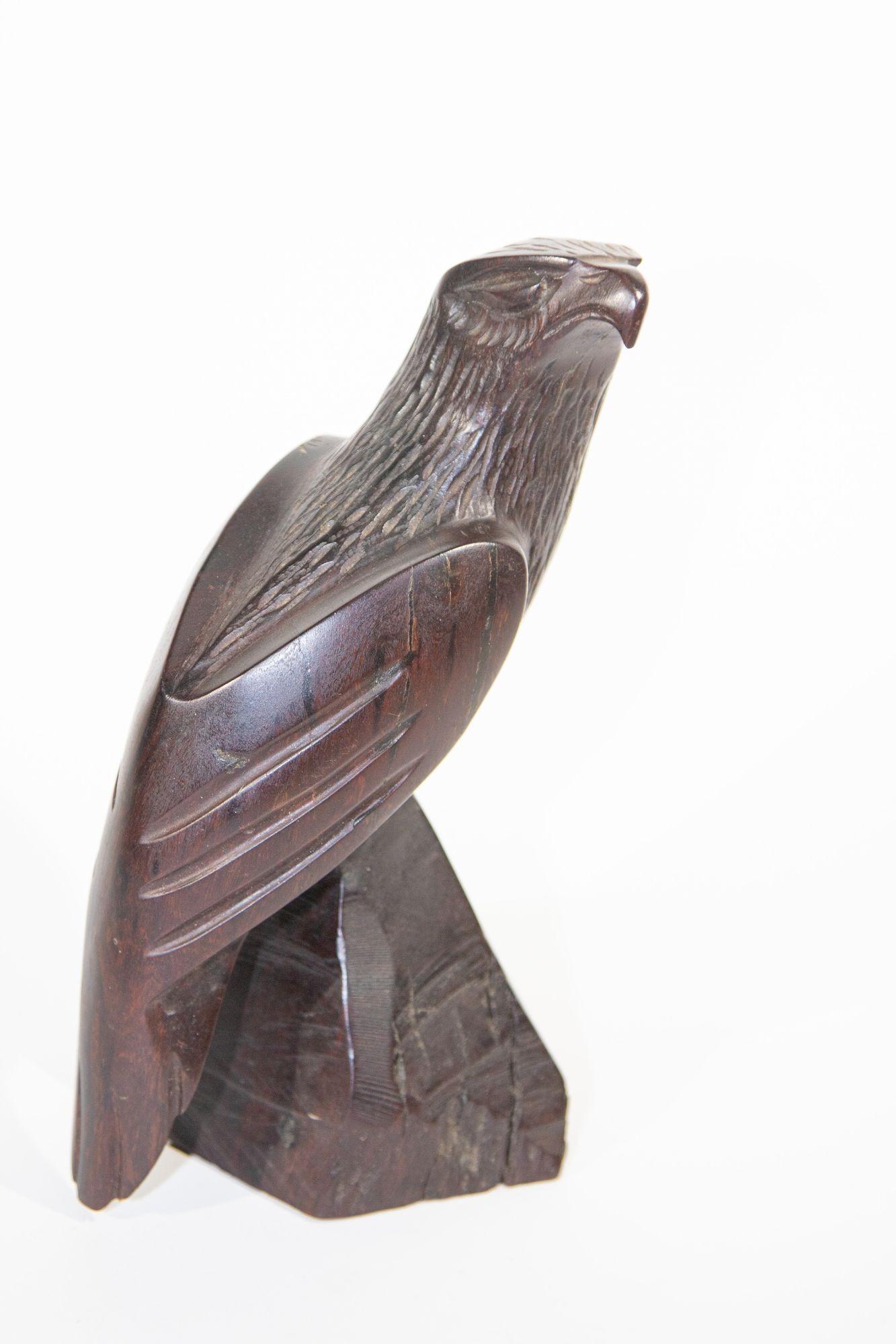 Carved Wood Falcon Sculpture 1960s 2