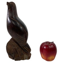 Hand-Carved Ironwood Falcon Sculpture, Folk Art, Mexico, Circa 1970