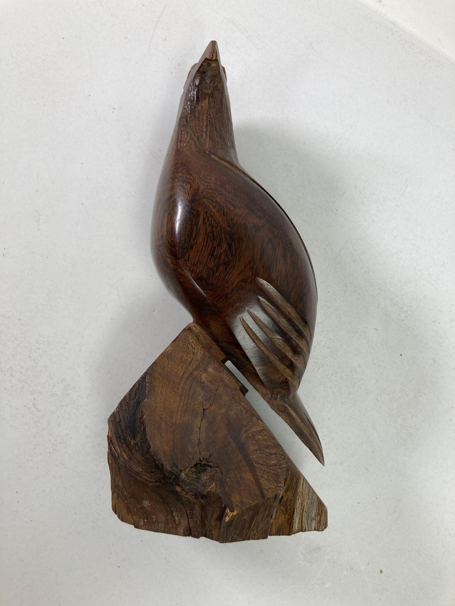 20th Century Carved Wood Falcon Sculpture 1960s For Sale