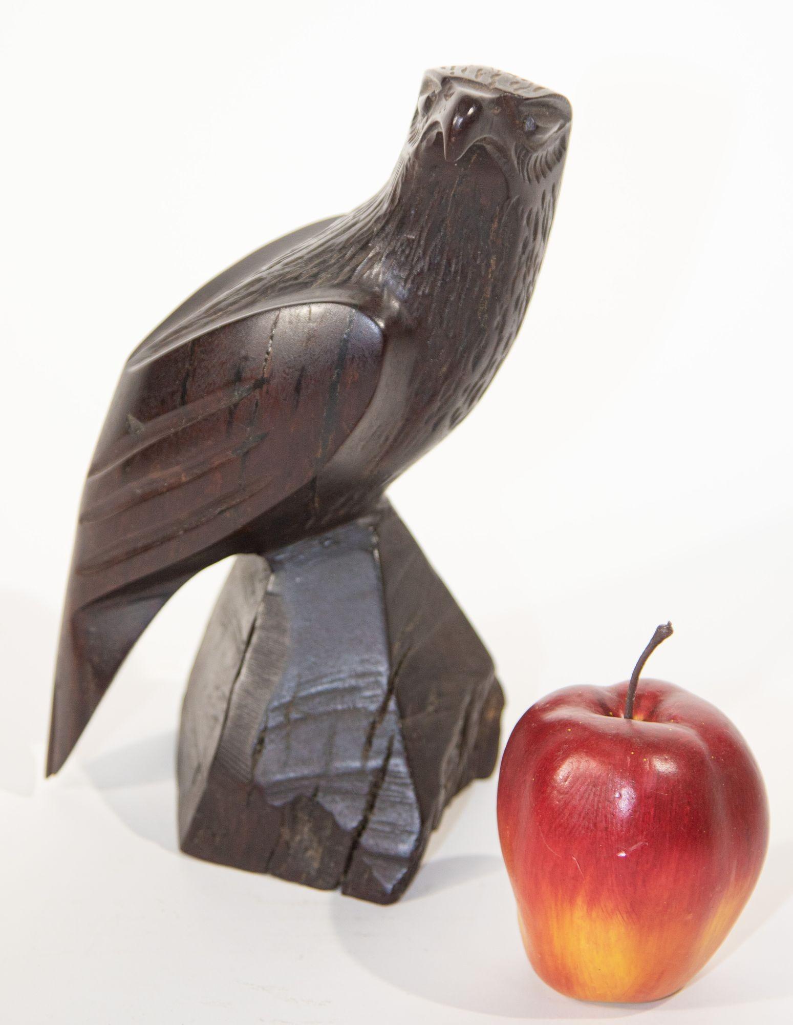 Carved Wood Falcon Sculpture 1960s 1