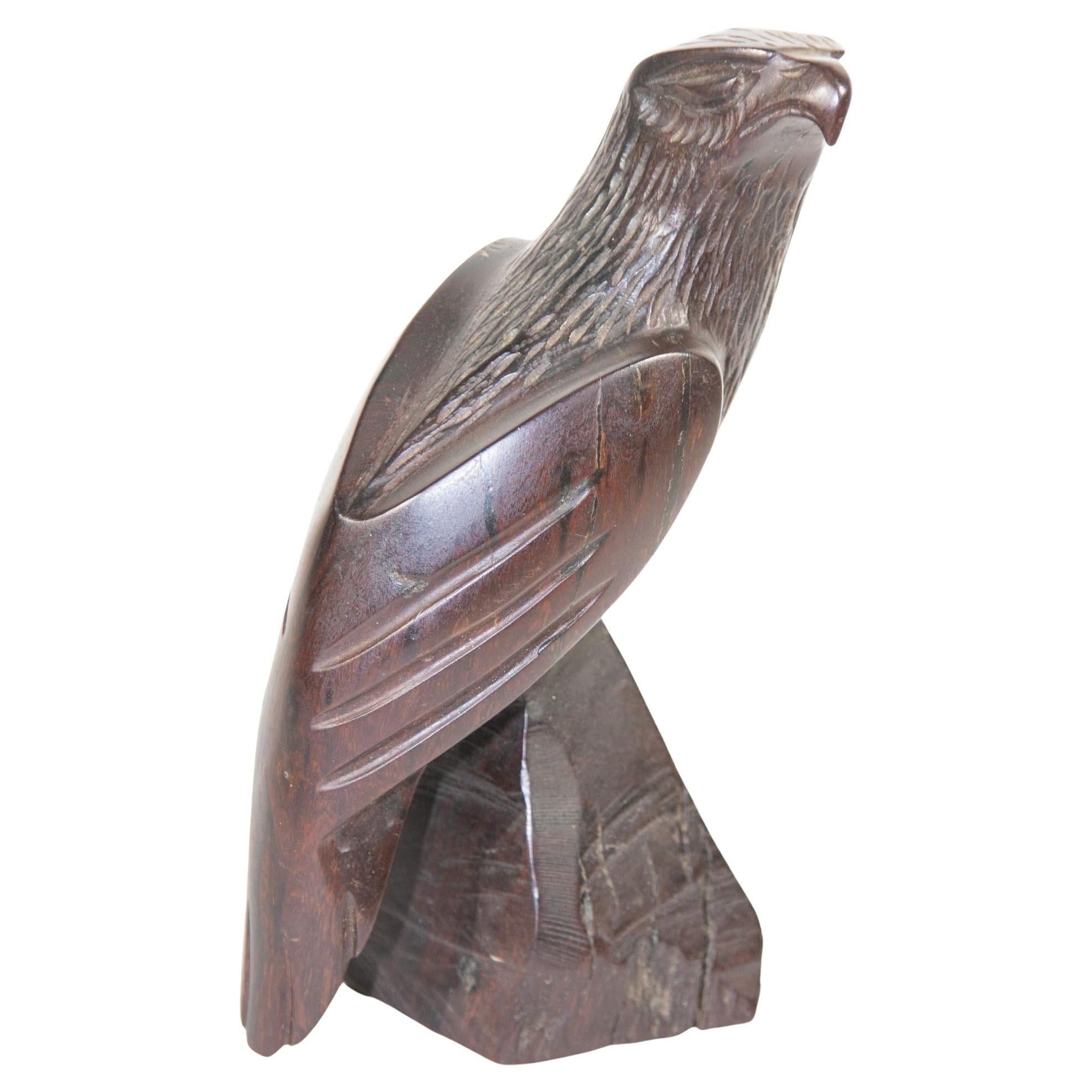 Carved Wood Falcon Sculpture 1960s