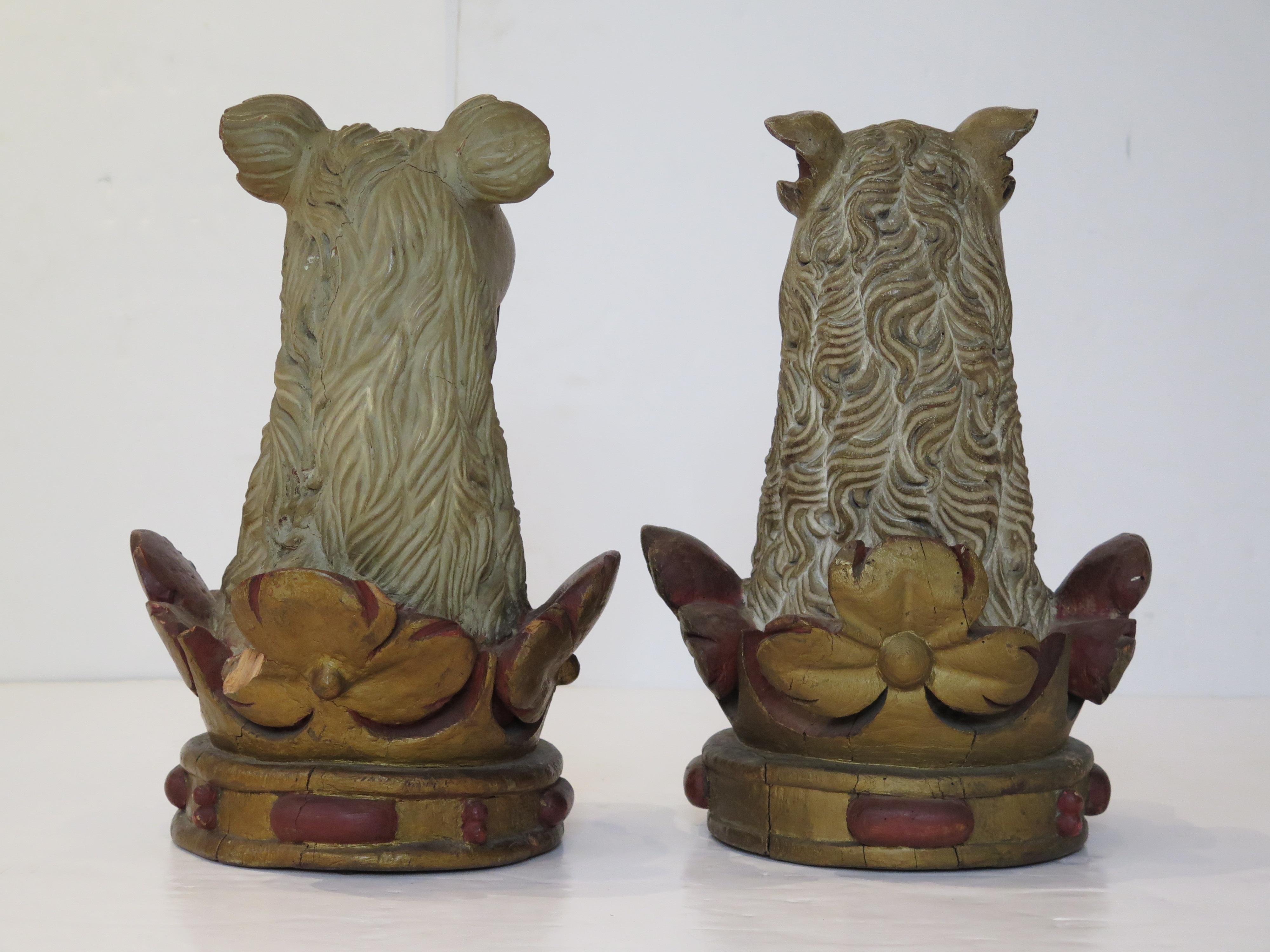 English Carved Wood Family Crests ''Out of a Ducal Coronet, Or, a Bear's Head Ppr.