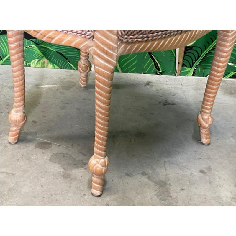 Carved Wood Faux Rope Dining Chairs, Set of 6 4