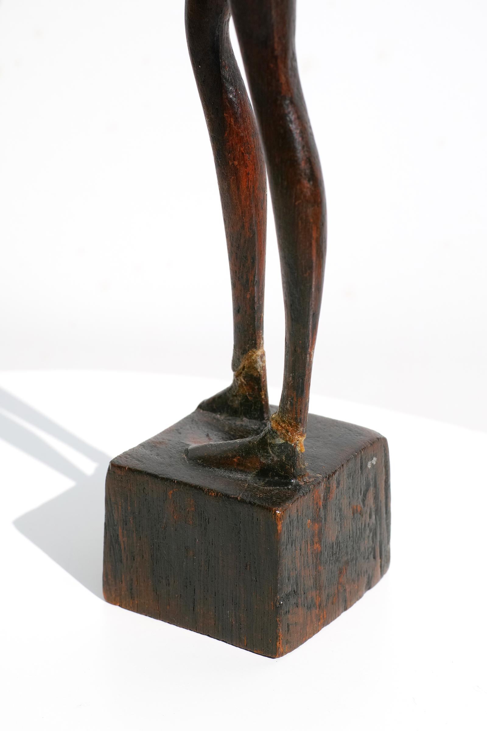 Mid-20th Century Carved Wood Figural Sculpture of Woman and Child by Otto Pedersen, Denmark