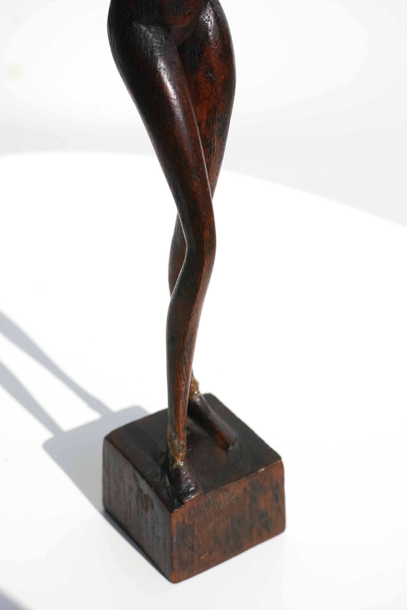 Carved Wood Figural Sculpture of Woman and Child by Otto Pedersen, Denmark 1