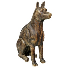 Carved Wood Figure of a Dog