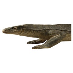Vintage Carved Wood Figure of a Komodo Dragon Lizard, Indonesia, 20th Century