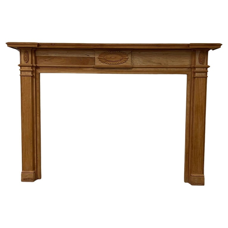 Reproduction Mahogany Fireplace Mantel with Fluted Columns and Carved  Capitals For Sale at 1stDibs | fluted fireplace surround, fluted wood  fireplace