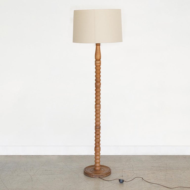 Carved Wood Floor Lamp in the Style of Charles Dudouyt For Sale at 1stDibs