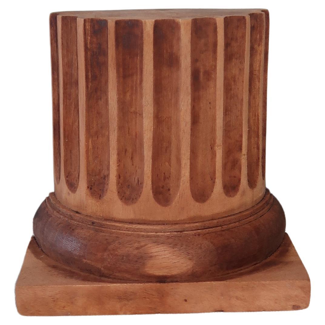 Carved Wood Fluted Column Bookend For Sale