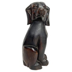 Carved Wood Folk Art Dog Sculpture