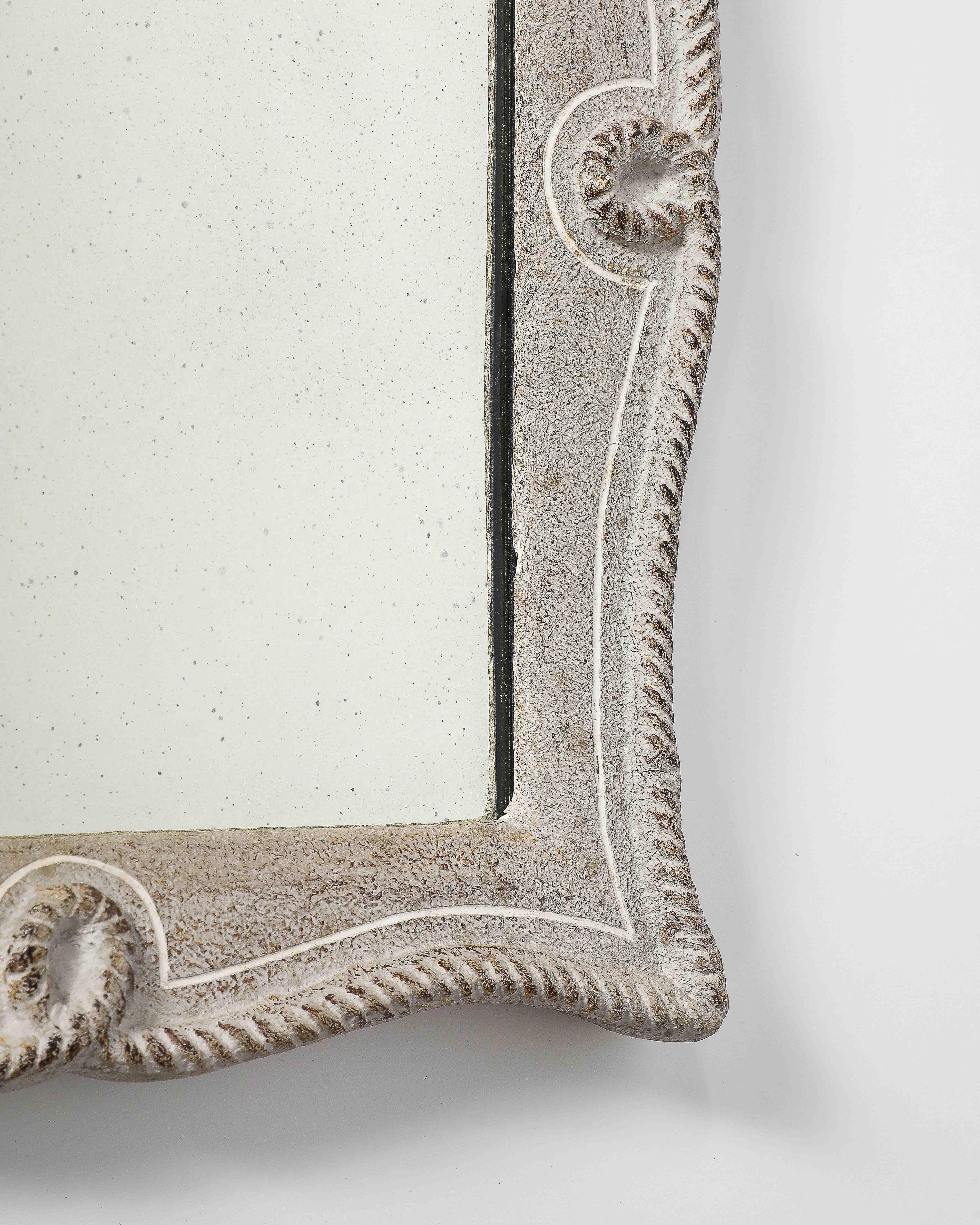 Carved Wood Framed Mirror by E. Bouche, France, c. 1930 3