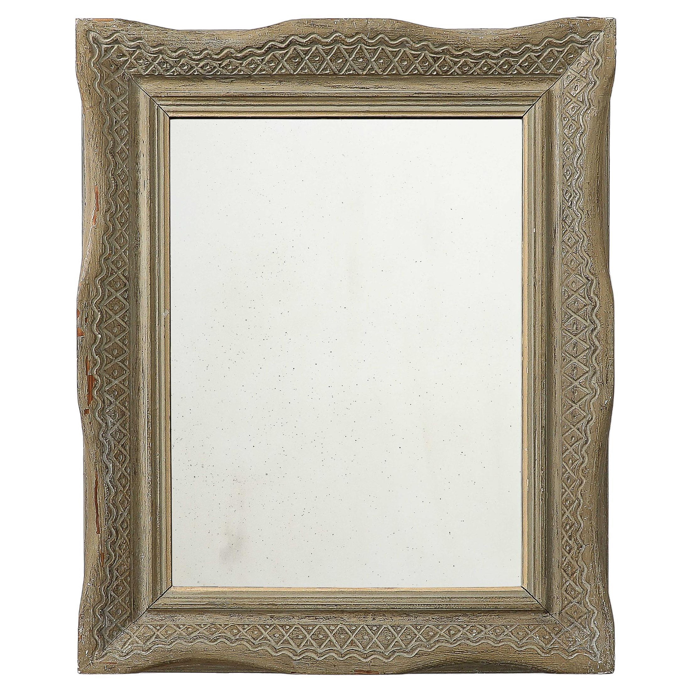 Carved Wood Framed Mirror by E. Bouche, France, c. 1930