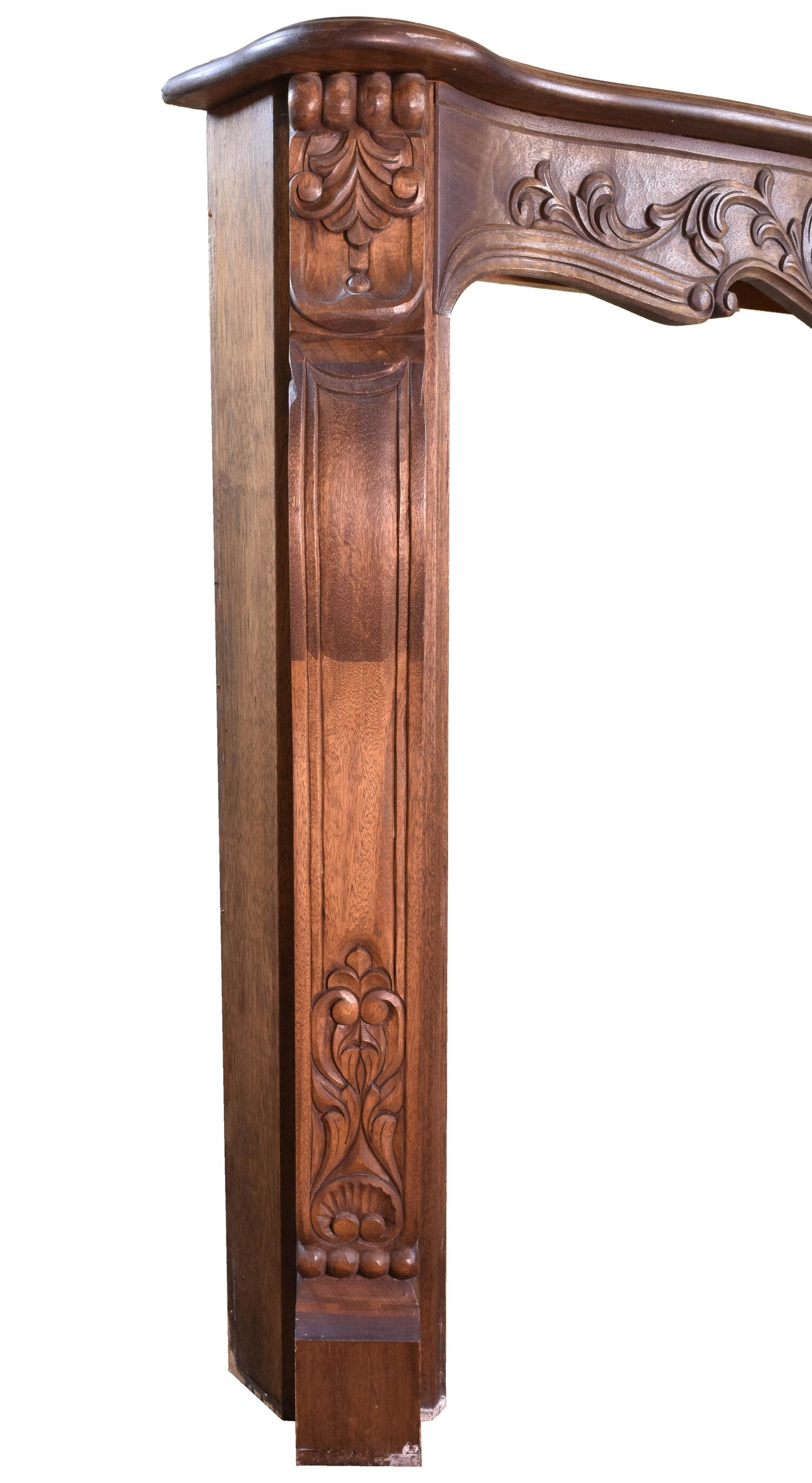 American Carved Wood French Style Mantel