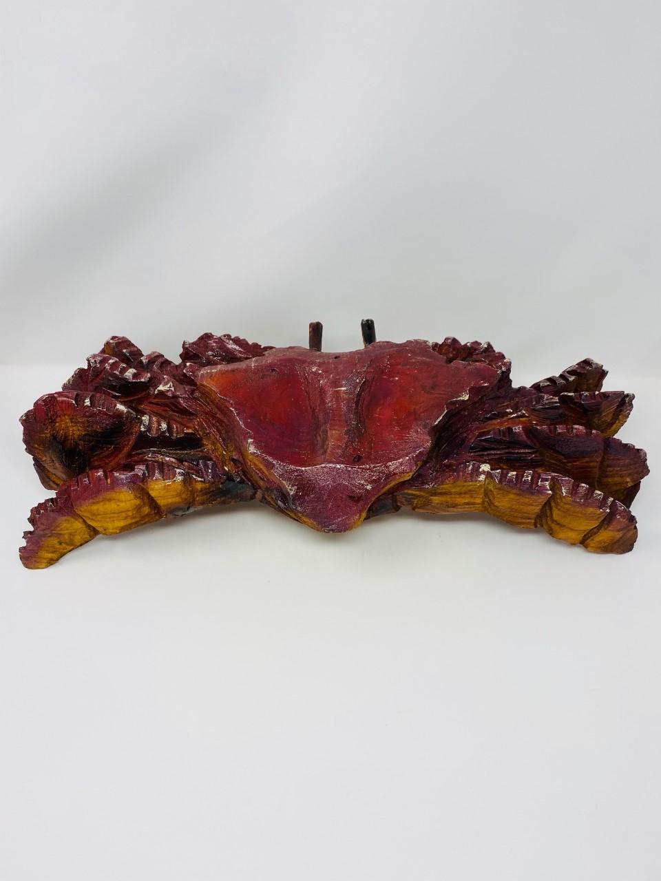 Carved Wood Giant Crab Sculpture 1