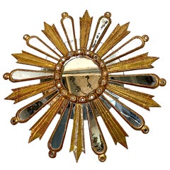 Carved Wood Gilt Sunburst Mirror