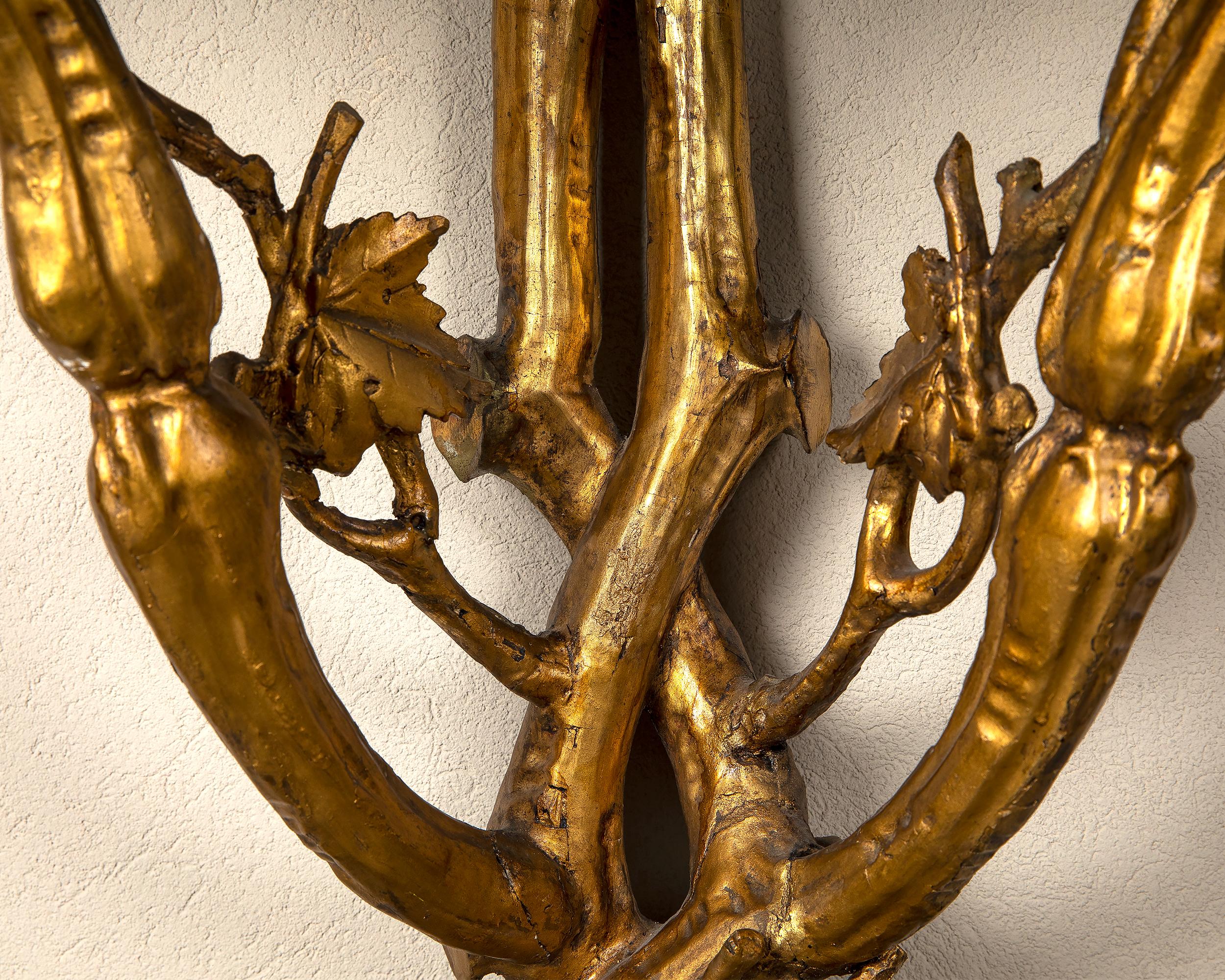 Carved wood, gold leaf and portoro marble console, Italy, late 19th century.