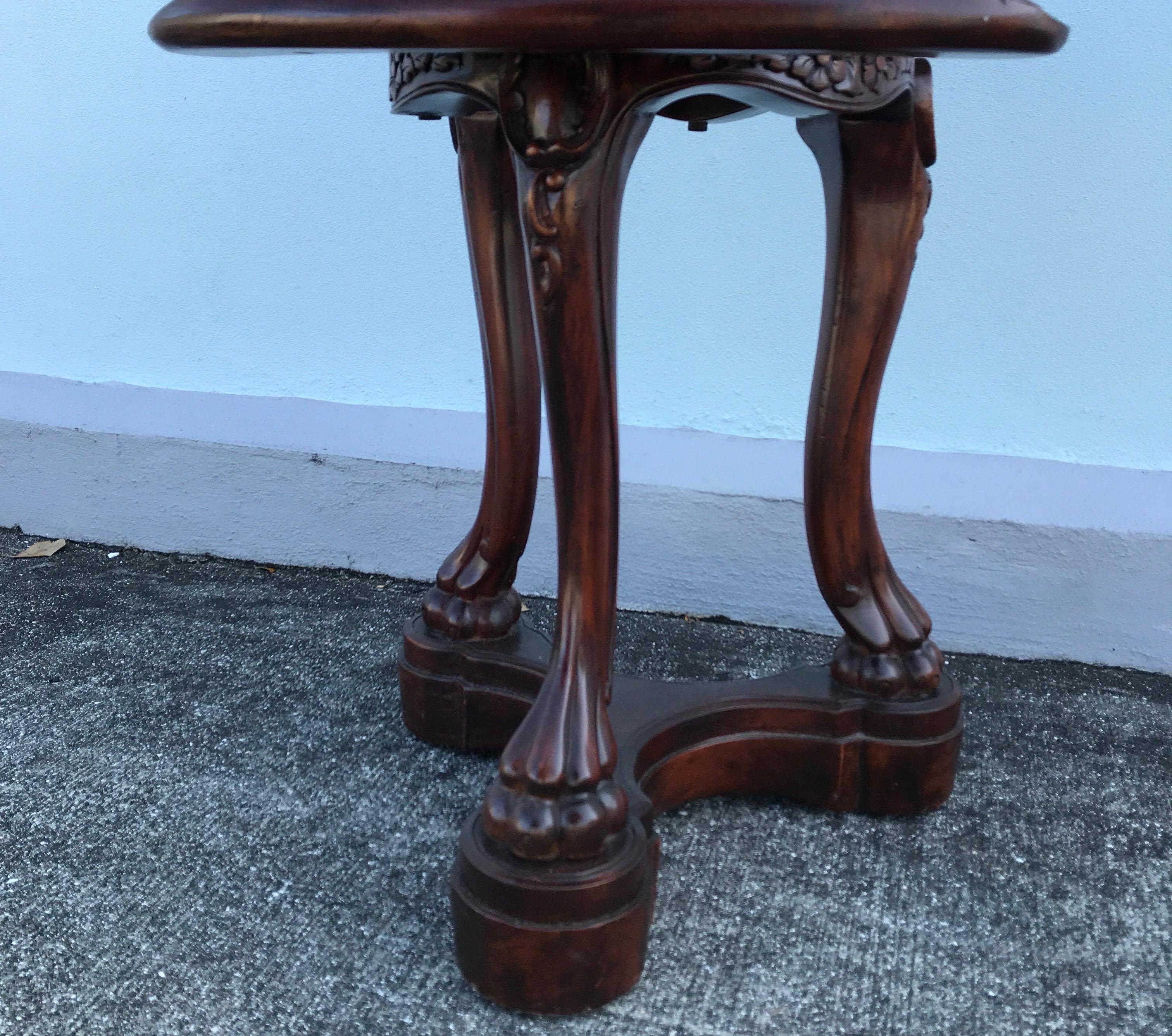 Carved Wood Grotto Style Shell Stool For Sale 1