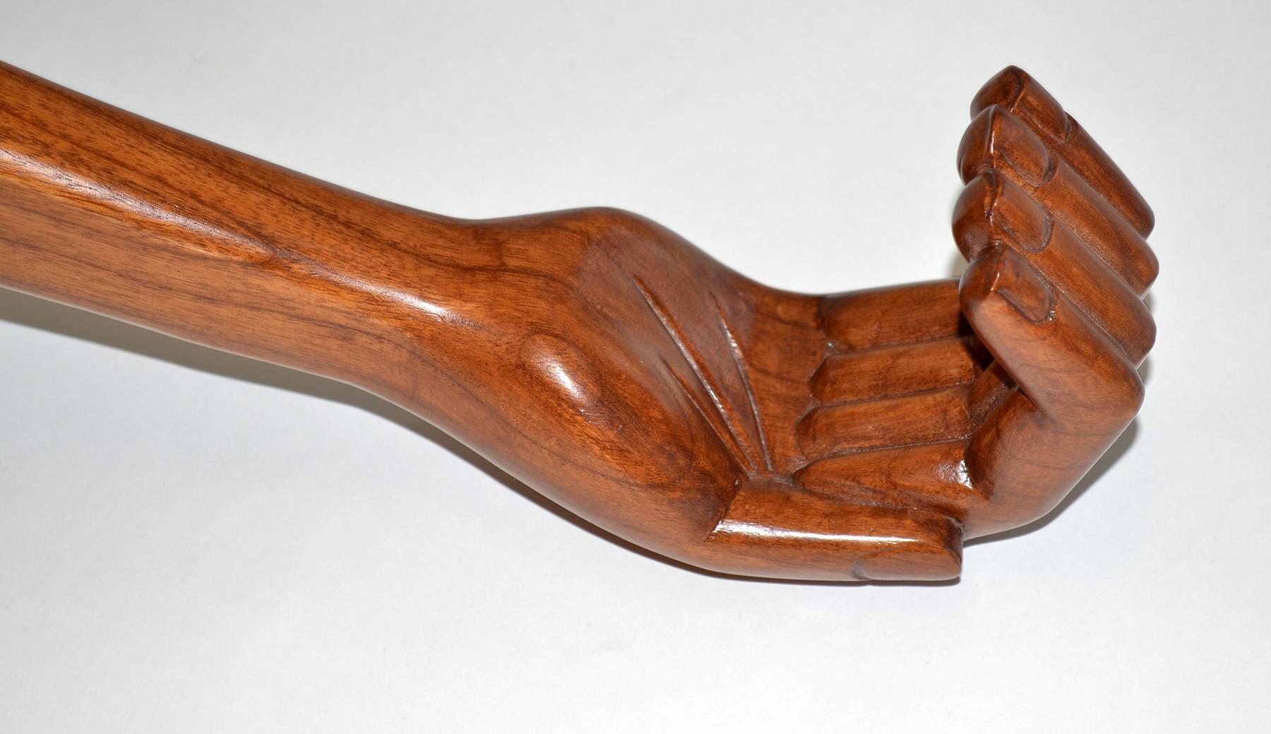 Carved Wood Hand Coat Rack or Hook, 1960s In Good Condition In Ft Lauderdale, FL