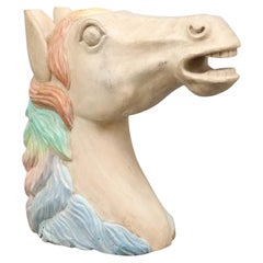 Vintage Carved Wood Horse Head