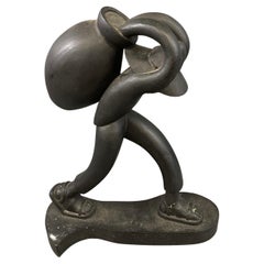 Hand-Carved Wood Sculpture by Jose Pinal, Mid-Century Modern, Mexico