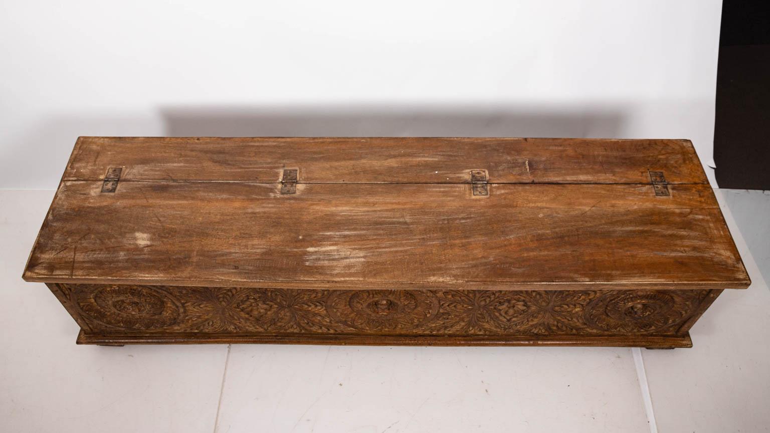 Carved Wood Life Top Storage Box 1