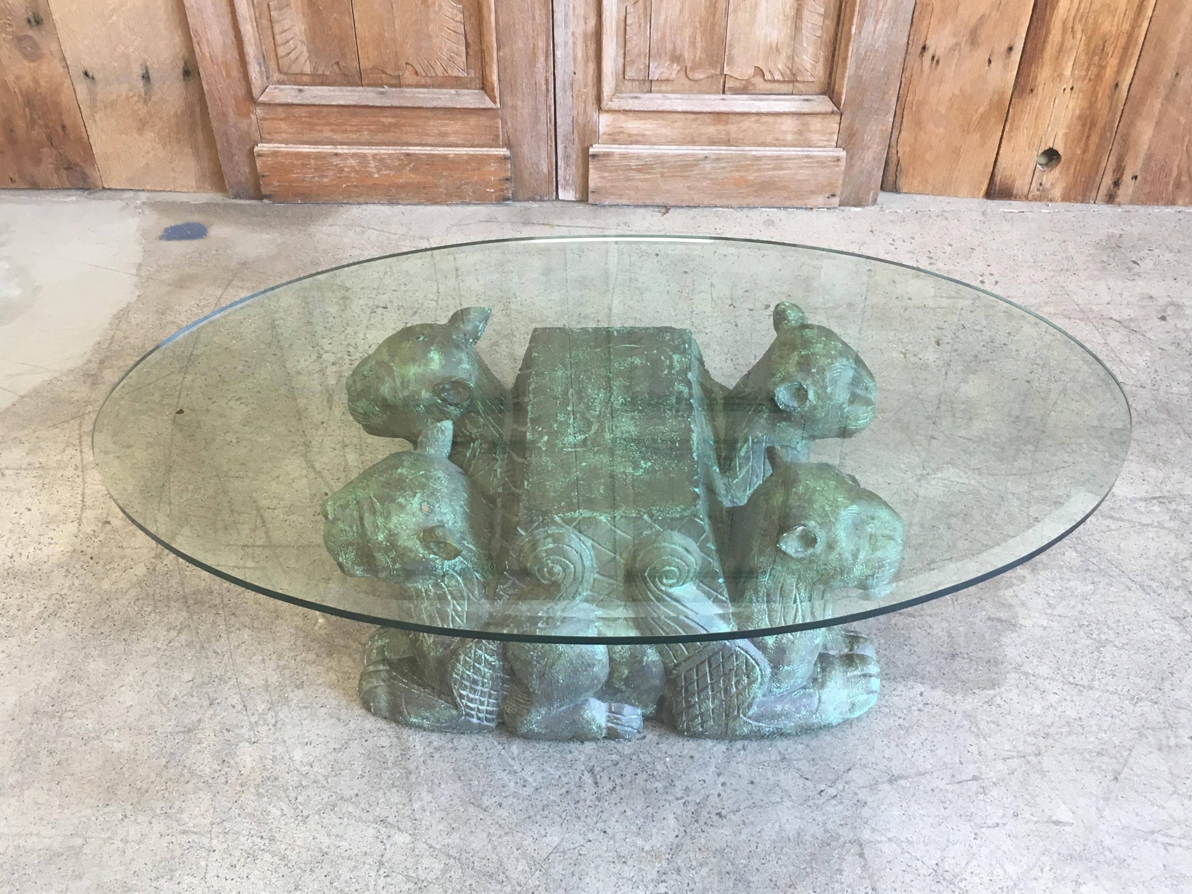 lion end table