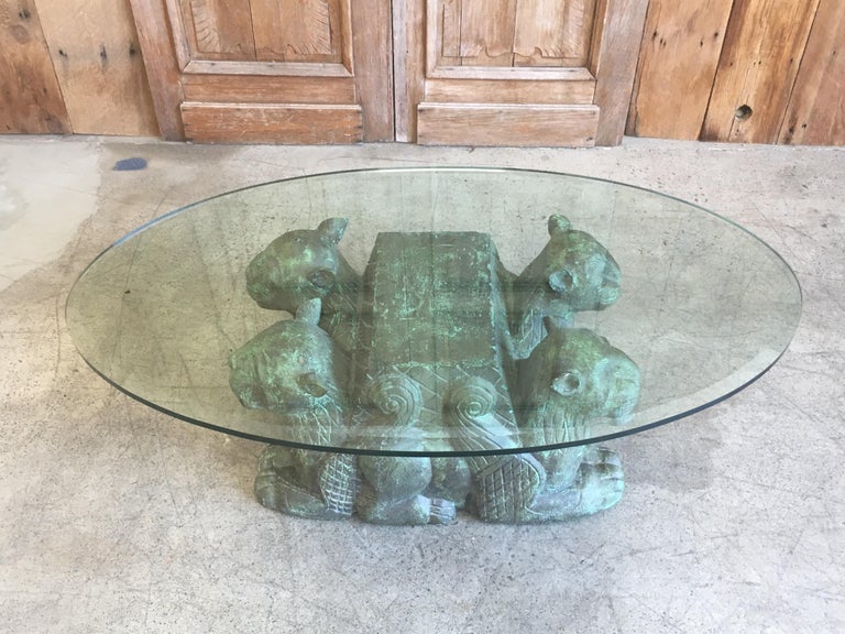 Carved Wood Lion Coffee Table at 1stDibs