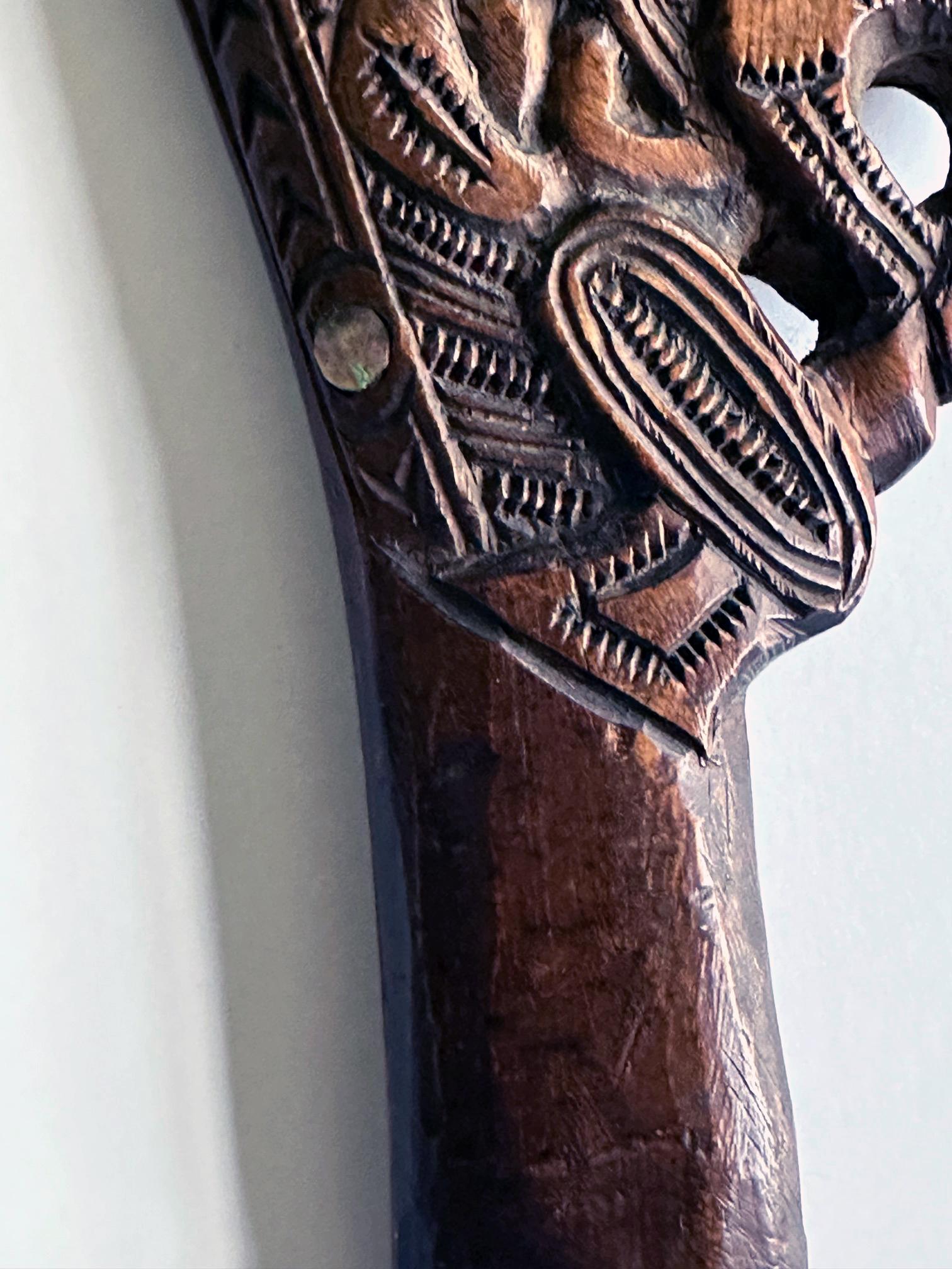 Carved Wood Māori Wahaika Club New Zeland For Sale 4